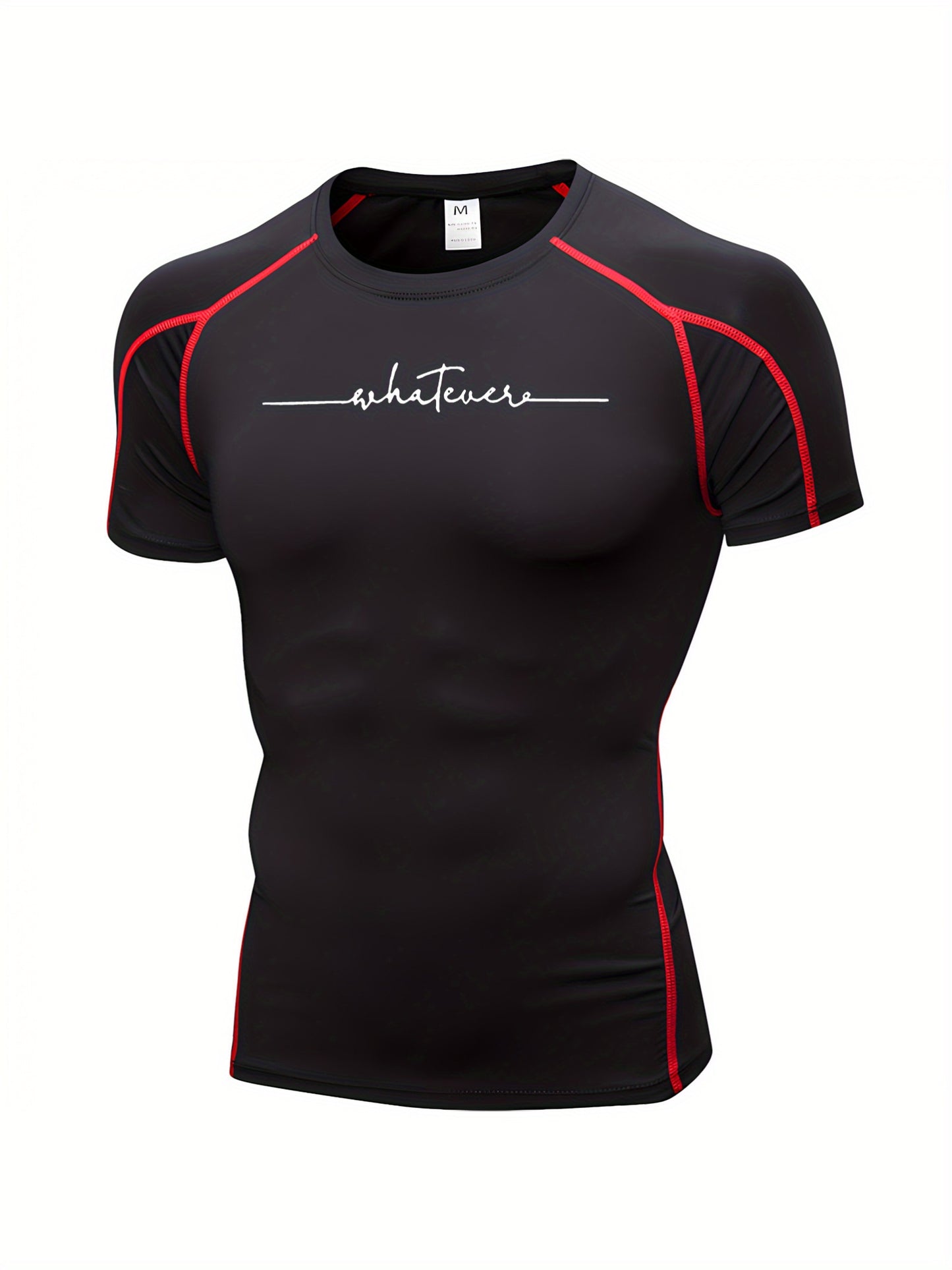 Yumei Water OBM Men's High-Elasticity Quick-Dry Workout T-Shirt - Moisture-Wicking 80% Polyester/20% Elastane, Striped Athletic Top for Running, Yoga, Gym & Outdoor Activities - Machine Washable, All-Season Comfort Fit