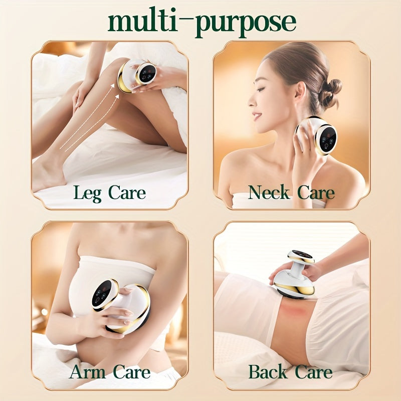 USB Rechargeable Smart Vacuum Cupping Massager, Electrically Heated Gua Sha Suction Cup Gua Sha Jar. with electric heating and gua sha function - 1200mAh lithium battery