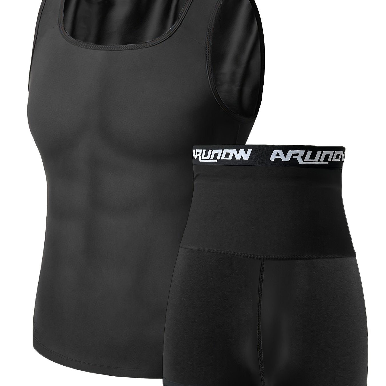 Sauna Hoodie Sweat Vest and Shorts Set for Men, Shapewear Shorts, Sports Sleeveless Underwear, Jogging Pants, Underwear Set, European Size