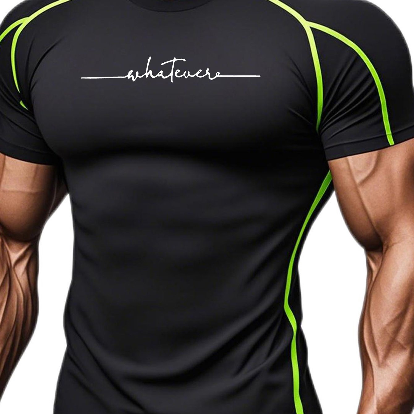 Yumei Water OBM Men's High-Elasticity Quick-Dry Workout T-Shirt - Moisture-Wicking 80% Polyester/20% Elastane, Striped Athletic Top for Running, Yoga, Gym & Outdoor Activities - Machine Washable, All-Season Comfort Fit