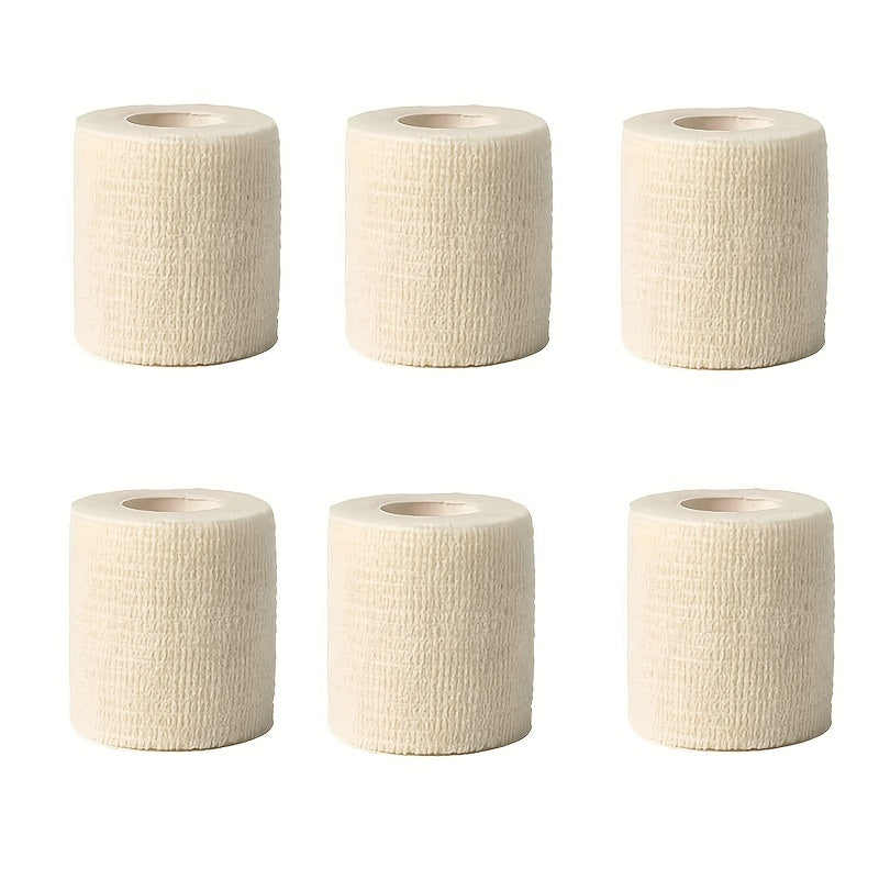 1 Pack/6 Rolls, Self-Adhesive Bandage, Sports Tape, Elastic Bandage, Non-Woven High Elastic Sports Elasticity, Can Be Used for Basketball, Football, Tennis, Running And Other Sports Fitness, Easy to Carry.