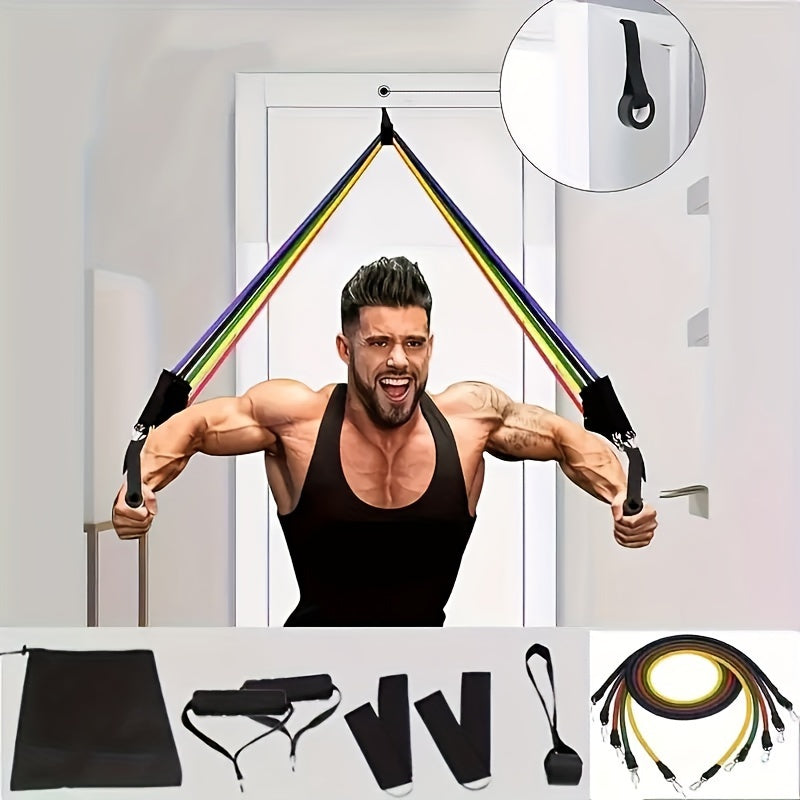 Fitness Resistance Band Set, 11pcs Multifunctional Upper Body Exercise Kit