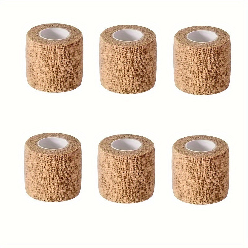 1 Pack/6 Rolls, Self-Adhesive Bandage, Sports Tape, Elastic Bandage, Non-Woven High Elastic Sports Elasticity, Can Be Used for Basketball, Football, Tennis, Running And Other Sports Fitness, Easy to Carry.