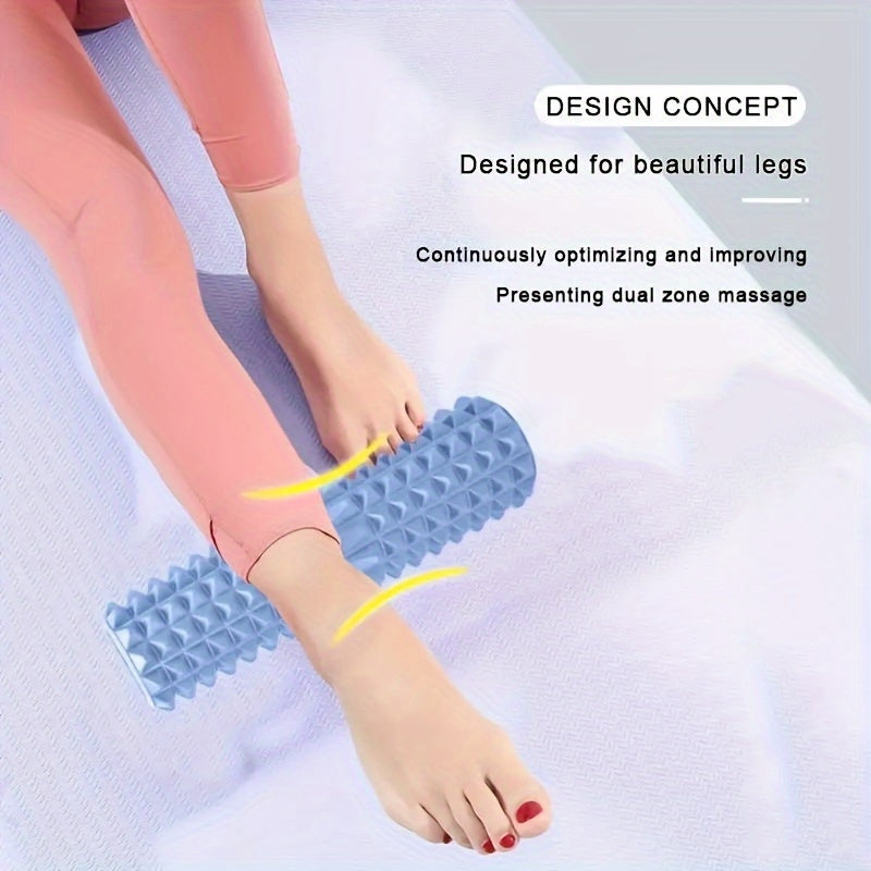 1pc EVA Foam Massage Roller for Yoga & Pilates, Medium Firmness, Manual Operation, Fitness Back Exercise Tool, Mobility Improvement, Gym Training Accessory - Black, Blue, Purple
