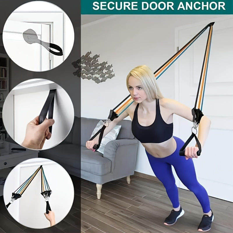 Fitness Resistance Band Set, 11pcs Multifunctional Upper Body Exercise Kit