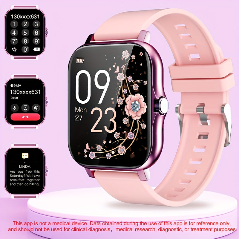 Smart Watch, Wireless Talk/Receive and Multiple Sports Modes, Sedentary Alert Weather Forecast Message Notifications, Borderless Slim Design, Suitable for Android and for iPhone, Beautiful Gifts for Men and Women