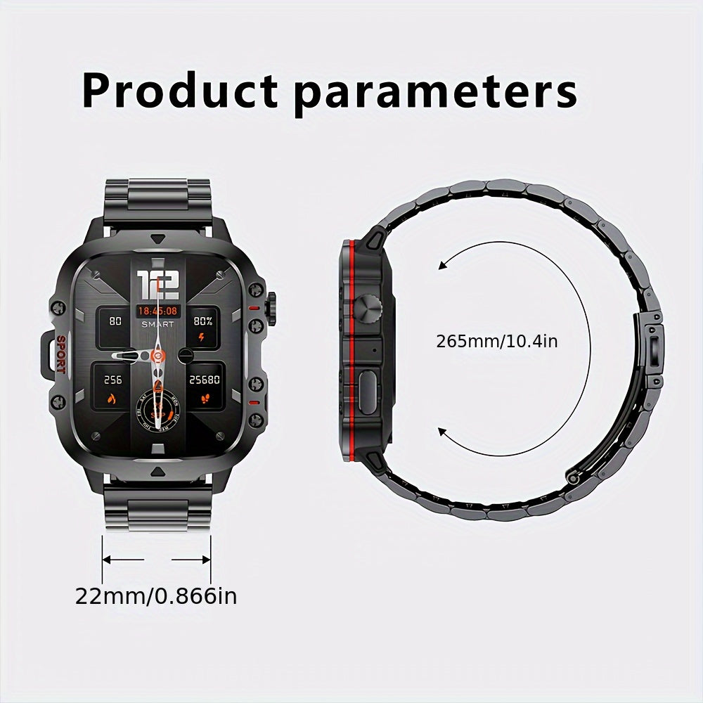 New Rugged Smart Watch for Men Wireless Talk Sports Fitness AI Voice Outdoor 100+ Sports Mode Outdoor Smart Watch