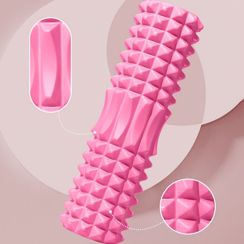 1pc EVA Foam Massage Roller for Yoga & Pilates, Medium Firmness, Manual Operation, Fitness Back Exercise Tool, Mobility Improvement, Gym Training Accessory - Black, Blue, Purple