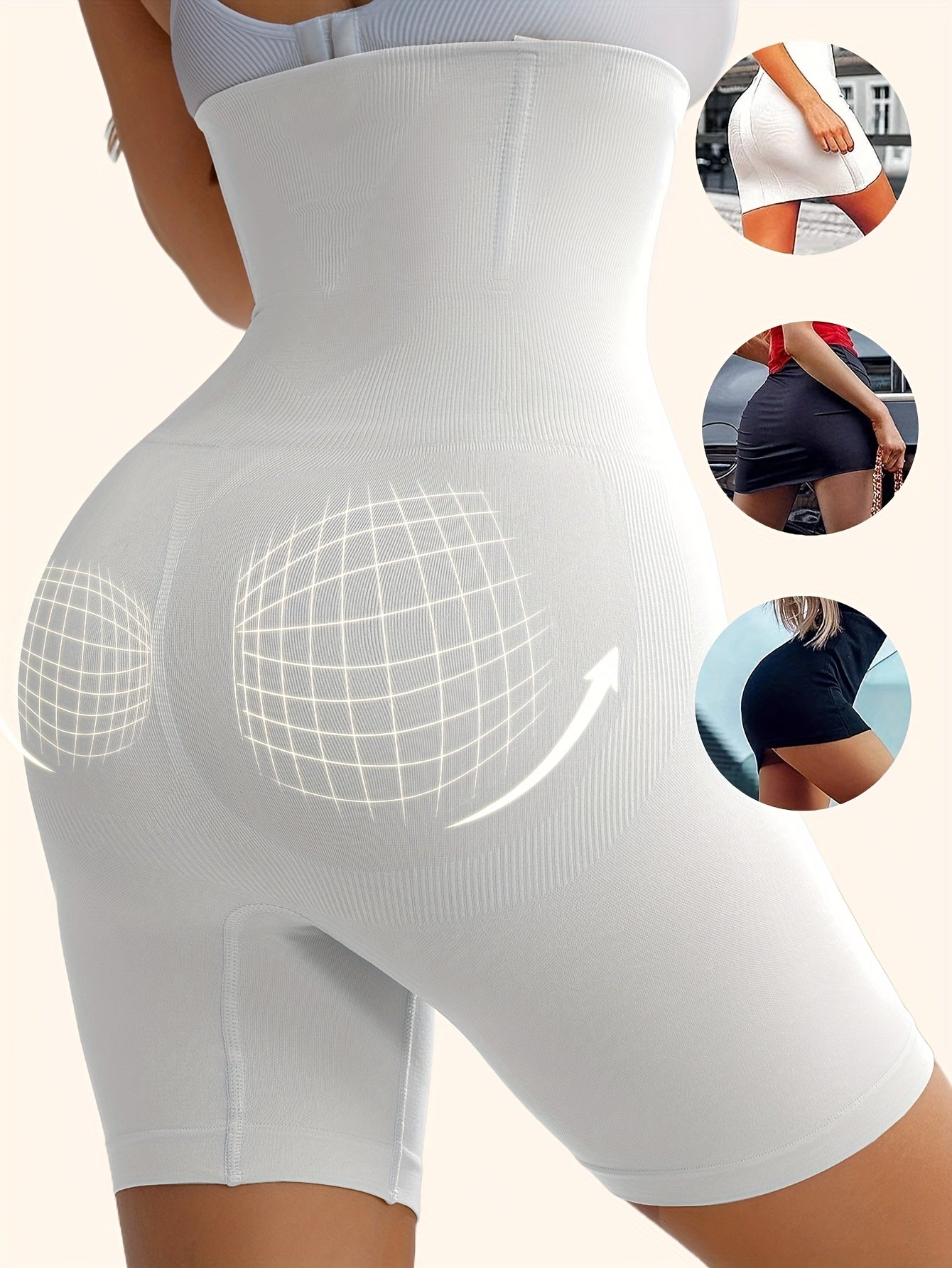Tummy Control High Waist Sports Shorts, Waist Shaping Running Yoga Shorts, Women's Activewear Wide Waistband