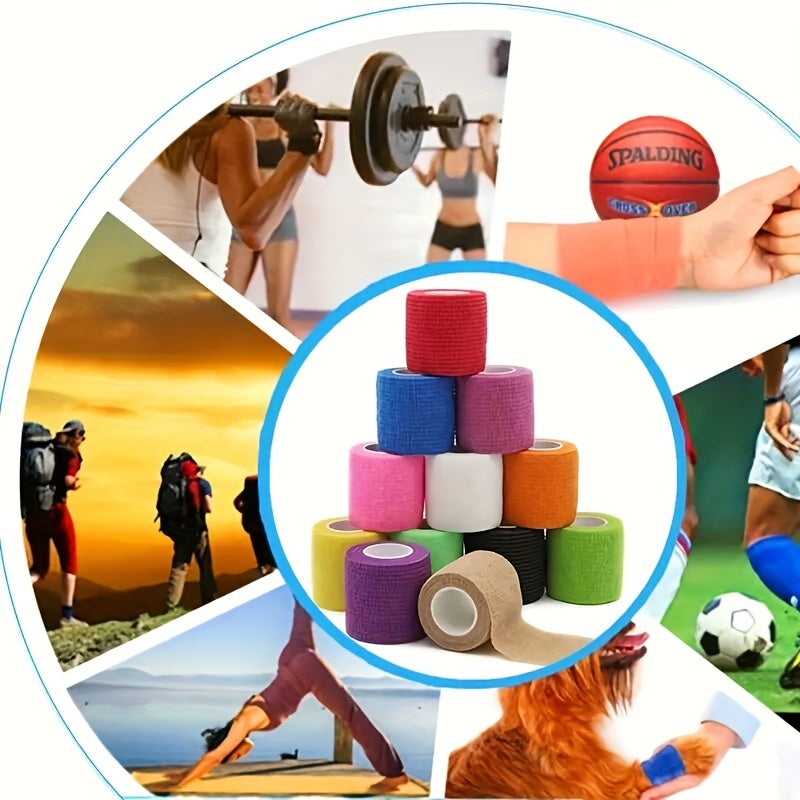 12 Pack 5.08cm X 5.03meter Self-Adhesive Elastic Bandages for Daily Use, Sports, Wrist, Ankle (12 Colors)