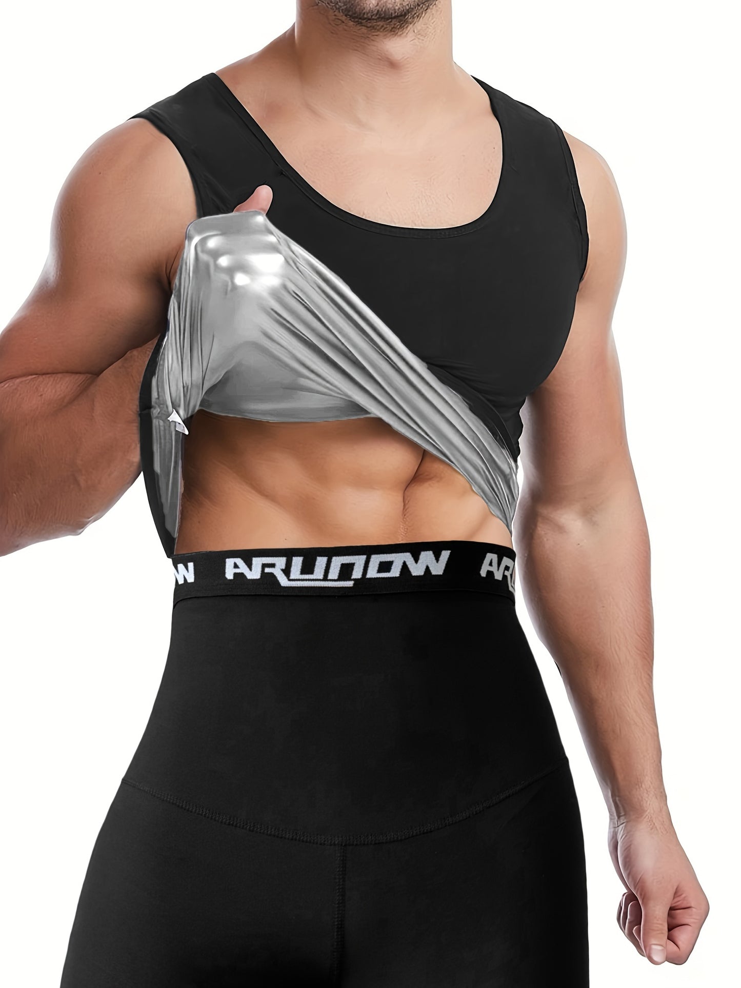 Sauna Hoodie Sweat Vest and Shorts Set for Men, Shapewear Shorts, Sports Sleeveless Underwear, Jogging Pants, Underwear Set, European Size