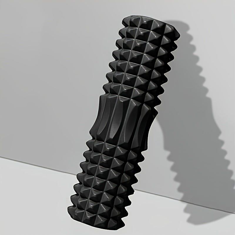 1pc EVA Foam Massage Roller for Yoga & Pilates, Medium Firmness, Manual Operation, Fitness Back Exercise Tool, Mobility Improvement, Gym Training Accessory - Black, Blue, Purple