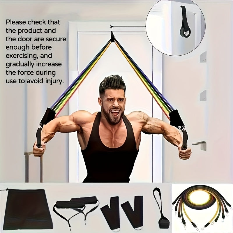 Fitness Resistance Band Set, 11pcs Multifunctional Upper Body Exercise Kit