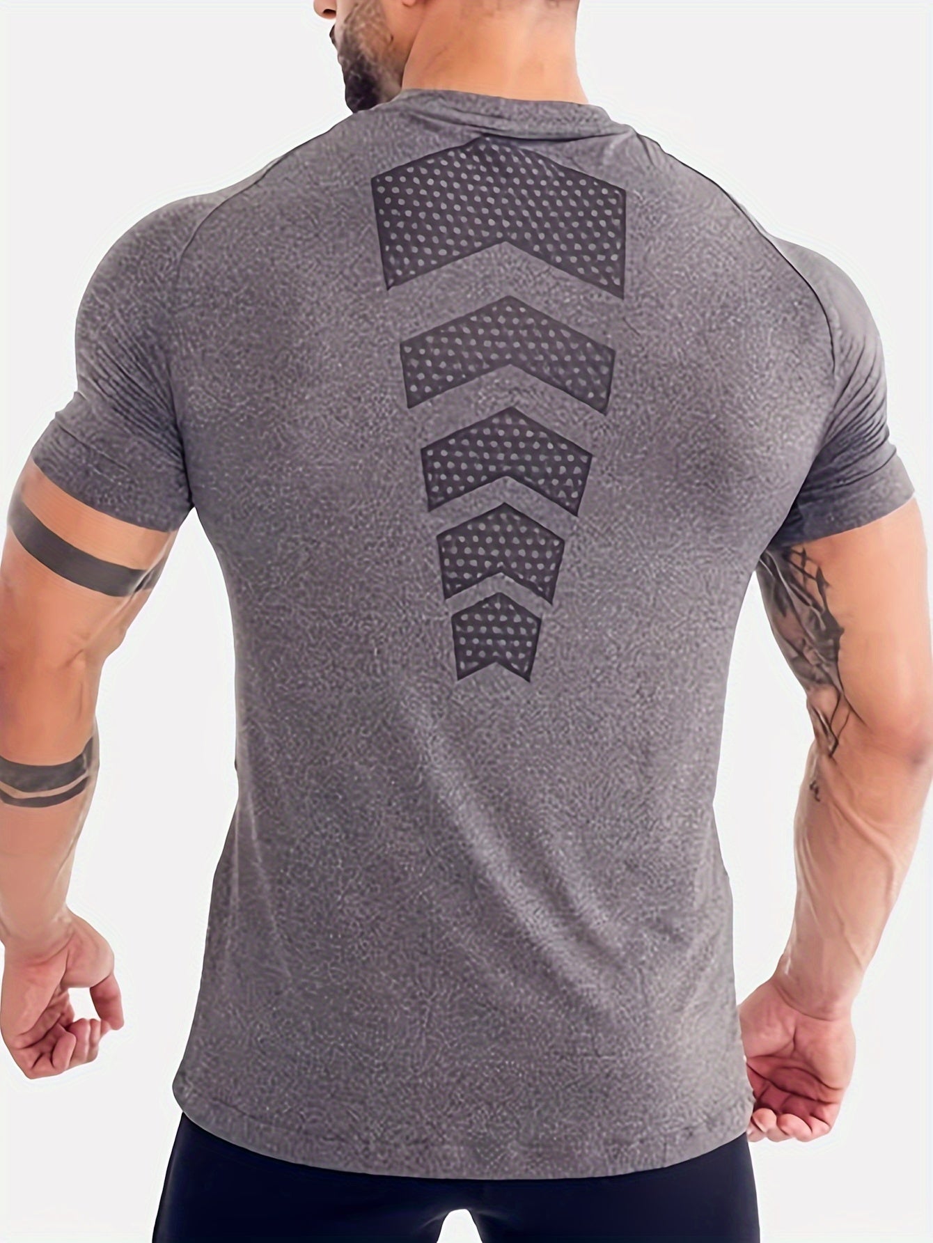 Men's Stretch Quick-drying Breathable Short Sleeve Round Neck Compression T-shirt For Body Building And Training