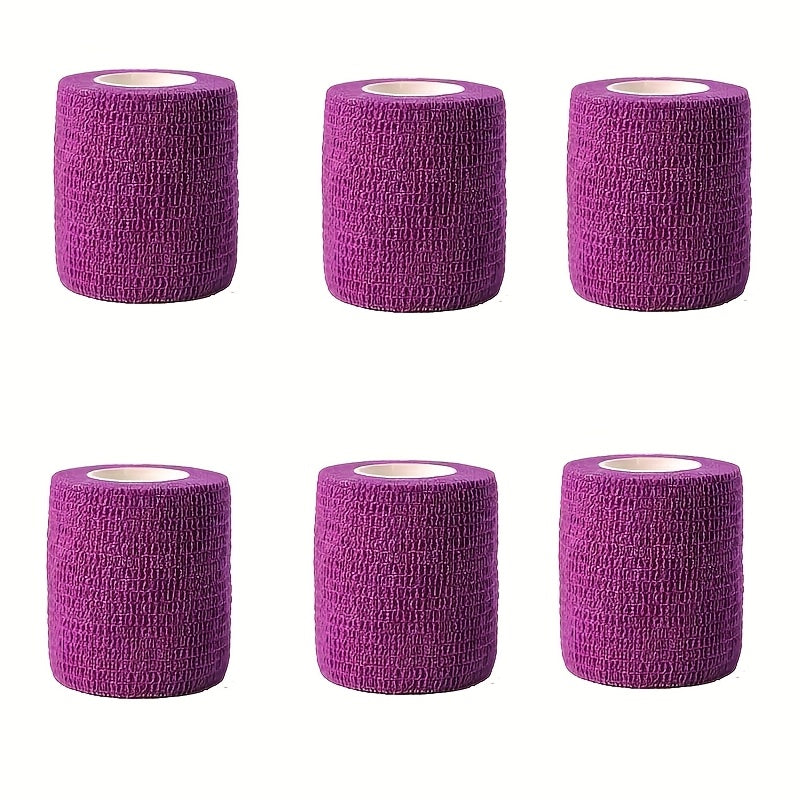 1 Pack/6 Rolls, Self-Adhesive Bandage, Sports Tape, Elastic Bandage, Non-Woven High Elastic Sports Elasticity, Can Be Used for Basketball, Football, Tennis, Running And Other Sports Fitness, Easy to Carry.