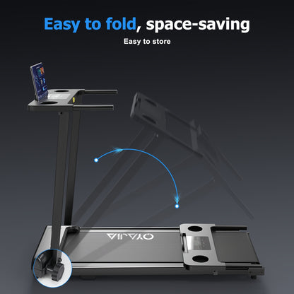 2-in-1 Folding Treadmill, Home Treadmill, 2.0HP Peak DC Motor, 1-12KM/H Speed Adjustment, LED Quad Display 12 Preset Programmes + Triple Mode Switching Music Speaker, Wide Treadmill Belt, Home Fitness Equipment, Home Folding,