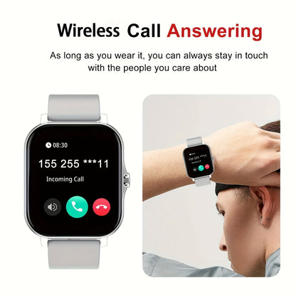 Smart Watch, Wireless Talk/Receive and Multiple Sports Modes, Sedentary Alert Weather Forecast Message Notifications, Borderless Slim Design, Suitable for Android and for iPhone, Beautiful Gifts for Men and Women