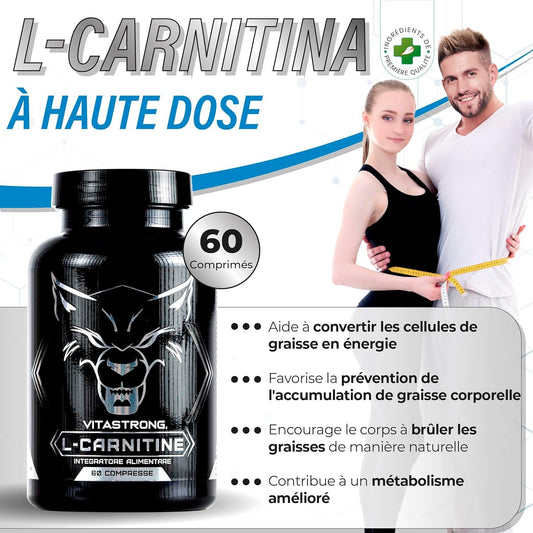 High-Dose L-Carnitine (1 per Day/2 Months), 1000mg Acetyl L-Carnitine in 60 Vegan Bioavailable Tablets, Pure Essential Amino Acid L-Carnitine Alternative to Liquid Carnitine