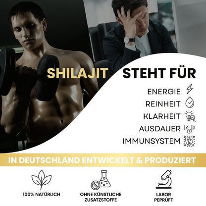 Marble® Shilajit Original Himalayan Capsules with MCT Oil - Mumijo Shilajit 120 Pieces Ultra High Dose in a Bag - 1536 mg Daily Dose Vegan - Filled & Lab Tested in Germany - Made in Germany