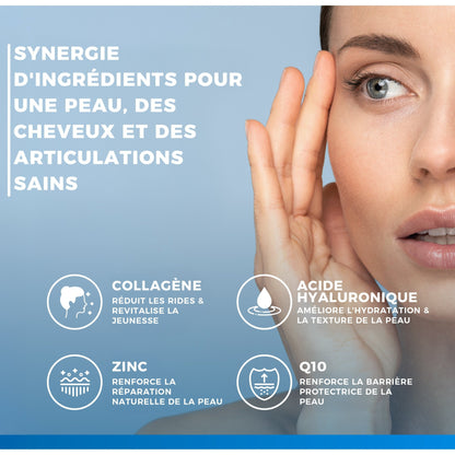 Collagen and Hyaluronic Acid 180 Tablets, Hydrolyzed Collagen 2000mg with Biotin, CoQ10, Zinc, Selenium, Vitamins C & D, Skin, Bone, and Joint Supplement