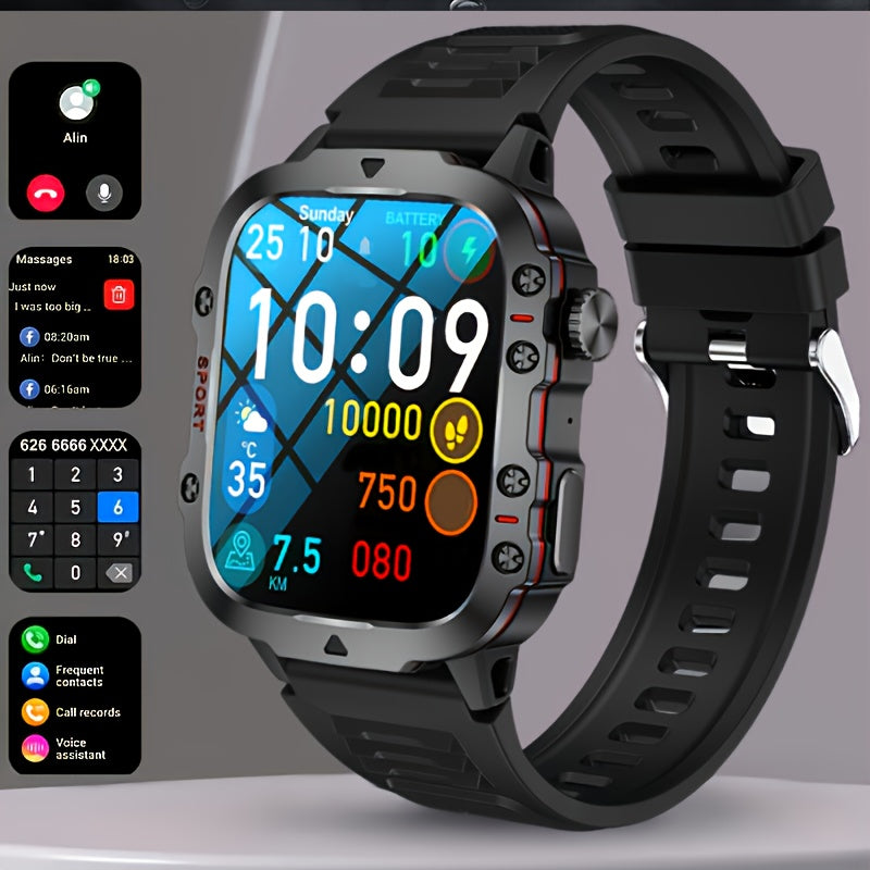 New Rugged Smart Watch for Men Wireless Talk Sports Fitness AI Voice Outdoor 100+ Sports Mode Outdoor Smart Watch