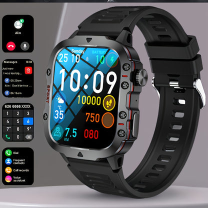 New Rugged Smart Watch for Men Wireless Talk Sports Fitness AI Voice Outdoor 100+ Sports Mode Outdoor Smart Watch