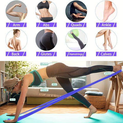 1pc Workout Pilates Workout Latex Elastic Resistance Band, For Gym Home Fitness Exercise