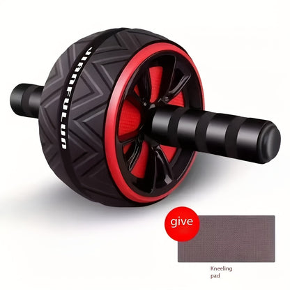1pc Home Fitness Abdominal Exercise Wheel - Portable Core Strengthener with Red & Black Grip Bars, Durable PP Material for Abdominal & Chest Muscle Training, Upper Body Workout|Ergonomic Grip Design|Textured Roller Surface, G