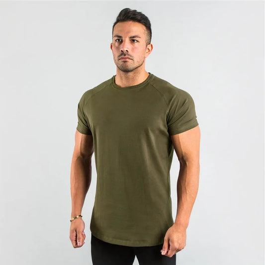 Fitness T-Shirt hommes musculation à manches courtes Sport course T-shirt hommes vêtements de Sport chemises d'entraînement hommes hommes gymnase été hauts T-Shirt
