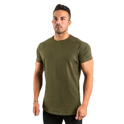 Fitness T-Shirt hommes musculation à manches courtes Sport course T-shirt hommes vêtements de Sport chemises d'entraînement hommes hommes gymnase été hauts T-Shirt