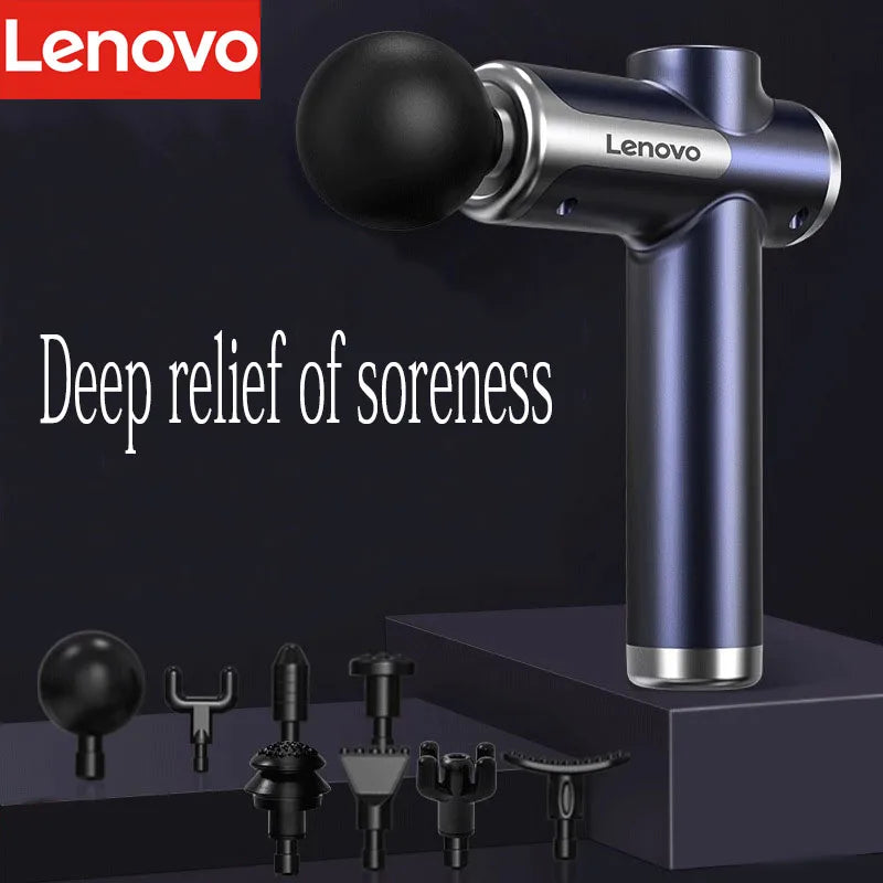 Lenovo – pistolet Fascia de marque, soulage en profondeur les douleurs musculaires, équipement de Fitness et de Relaxation, écran tactile LED, 8 têtes de Massage, cadeaux