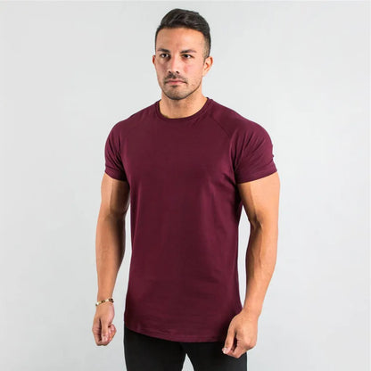 Fitness T-Shirt hommes musculation à manches courtes Sport course T-shirt hommes vêtements de Sport chemises d'entraînement hommes hommes gymnase été hauts T-Shirt