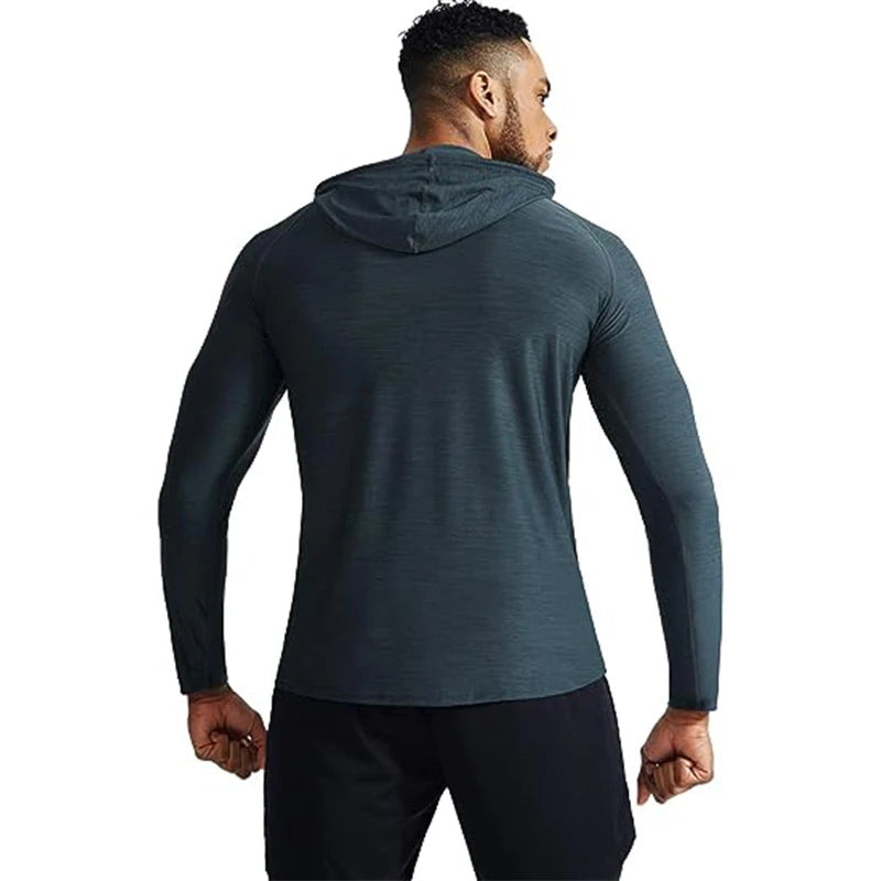 Veste à capuche de Sport pour hommes, sweat-shirt musculaire, Fitness, vêtements de Sport, pulls athlétiques, entraînement, course à pied, survêtements pour hommes