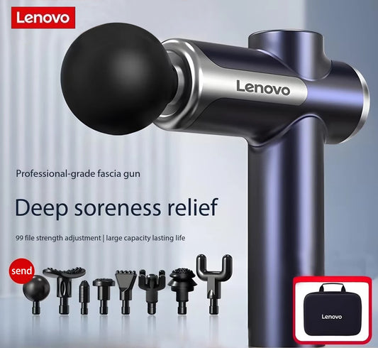 Lenovo – pistolet Fascia de marque, soulage en profondeur les douleurs musculaires, équipement de Fitness et de Relaxation, écran tactile LED, 8 têtes de Massage, cadeaux