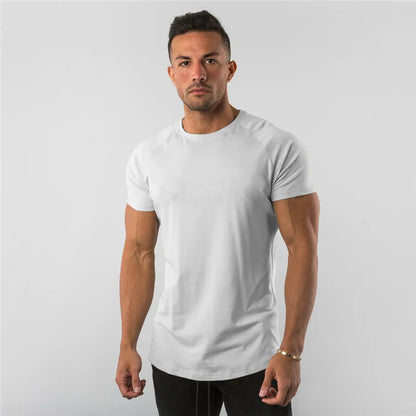 Fitness T-Shirt hommes musculation à manches courtes Sport course T-shirt hommes vêtements de Sport chemises d'entraînement hommes hommes gymnase été hauts T-Shirt