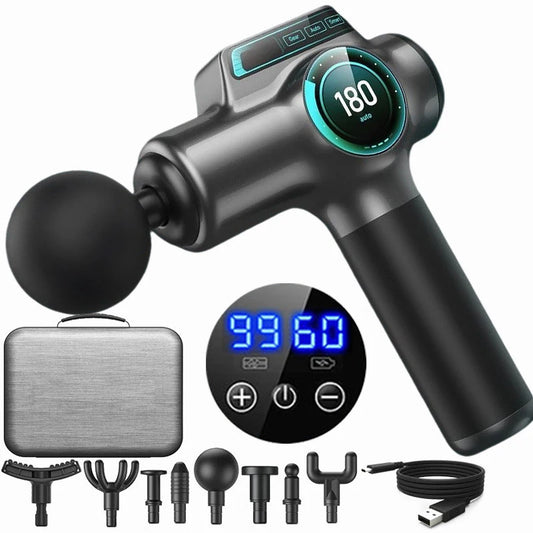 Pistolet de Massage musculaire professionnel à 99 vitesses, masseur pour le cou et le dos, Instrument de Massage, équipement de Fitness, livraison directe