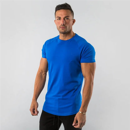 Fitness T-Shirt hommes musculation à manches courtes Sport course T-shirt hommes vêtements de Sport chemises d'entraînement hommes hommes gymnase été hauts T-Shirt