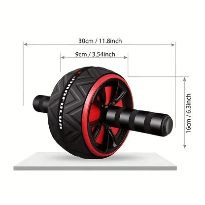 1pc Home Fitness Abdominal Exercise Wheel - Portable Core Strengthener with Red & Black Grip Bars, Durable PP Material for Abdominal & Chest Muscle Training, Upper Body Workout|Ergonomic Grip Design|Textured Roller Surface, G
