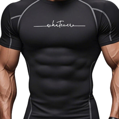 Yumei Water OBM Men's High-Elasticity Quick-Dry Workout T-Shirt - Moisture-Wicking 80% Polyester/20% Elastane, Striped Athletic Top for Running, Yoga, Gym & Outdoor Activities - Machine Washable, All-Season Comfort Fit