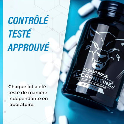High-Dose L-Carnitine (1 per Day/2 Months), 1000mg Acetyl L-Carnitine in 60 Vegan Bioavailable Tablets, Pure Essential Amino Acid L-Carnitine Alternative to Liquid Carnitine