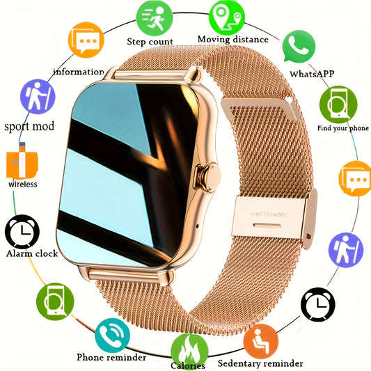 The New Full Touch High-Definition Men'S And Women'S Sports Smartwatch Features Wireless Dialing, Answering Calls, Motion Tracking, Photography, And Music Control. The Stylish Smartwatch Is Compatible with Android And Iphone,