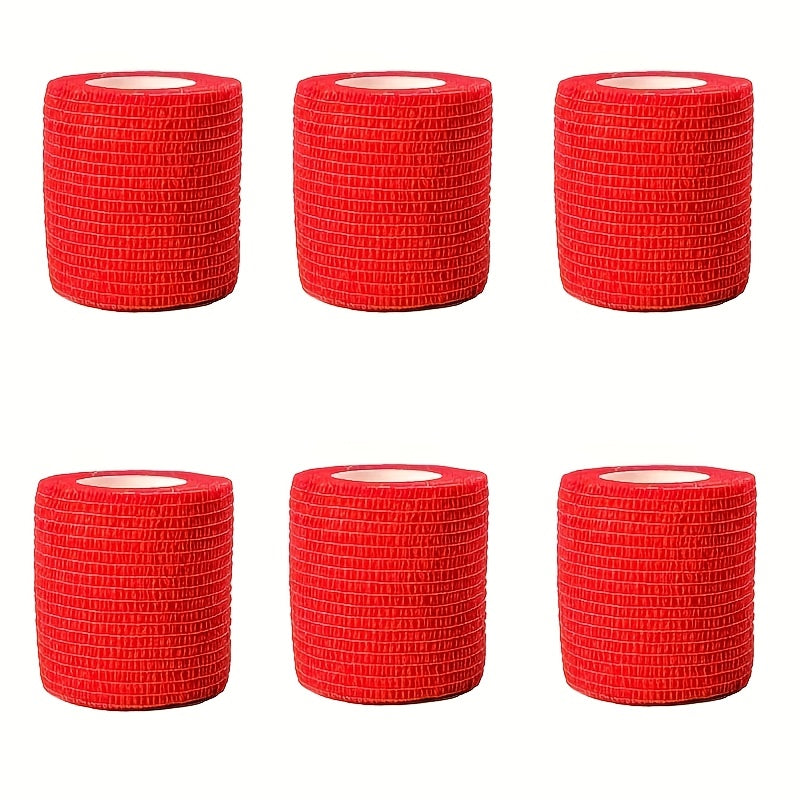 1 Pack/6 Rolls, Self-Adhesive Bandage, Sports Tape, Elastic Bandage, Non-Woven High Elastic Sports Elasticity, Can Be Used for Basketball, Football, Tennis, Running And Other Sports Fitness, Easy to Carry.