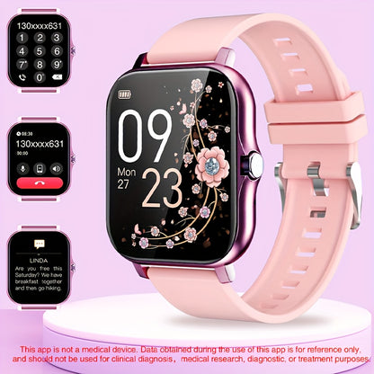 Smart Watch, Wireless Talk/Receive and Multiple Sports Modes, Sedentary Alert Weather Forecast Message Notifications, Borderless Slim Design, Suitable for Android and for iPhone, Beautiful Gifts for Men and Women