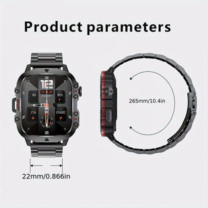 New Rugged Smart Watch for Men Wireless Talk Sports Fitness AI Voice Outdoor 100+ Sports Mode Outdoor Smart Watch