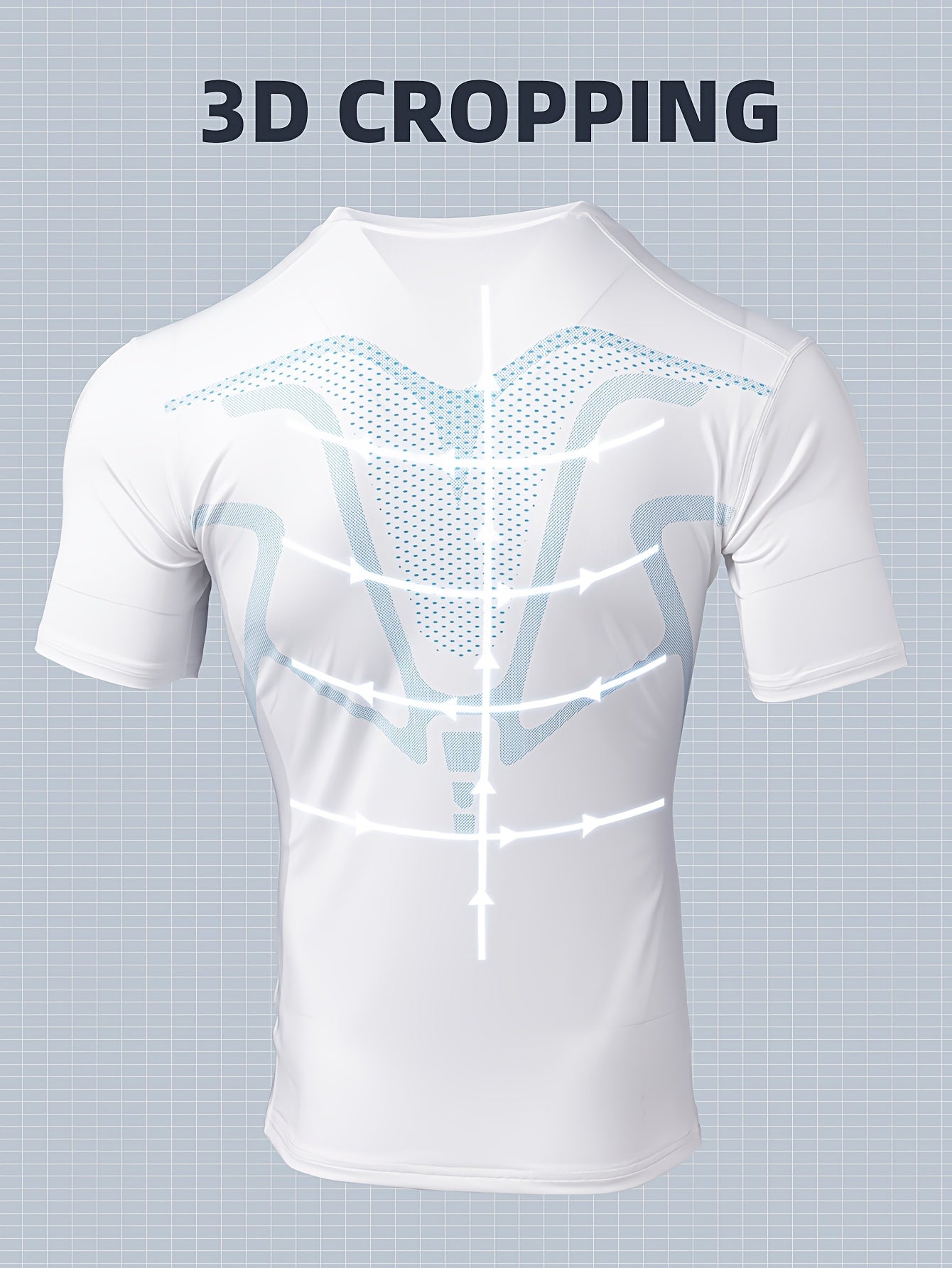 Men's Athletic Compression T-Shirt - Breathable, Stretchy & Slimming for Yoga, Cycling & Running | Solid Color with Geometric Print, Elastic, Muscle, Outdoor Sports, Single Piece