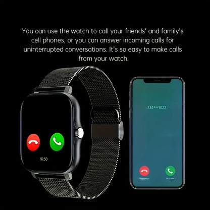 Smart Watch, Wireless Talk/Receive and Multiple Sports Modes, Sedentary Alert Weather Forecast Message Notifications, Borderless Slim Design, Suitable for Android and for iPhone, Beautiful Gifts for Men and Women